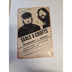 Seals and Crofts August 27 1978 Concert Tour Retro Metal Tin Sign Wall Bar 8x12"